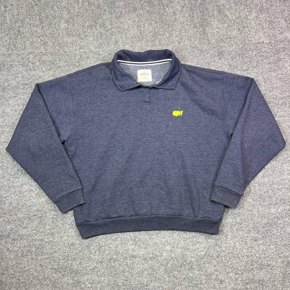Masters Tournament Sweatshirt Womens Medium Blue Golf Pullover Collared Fleece